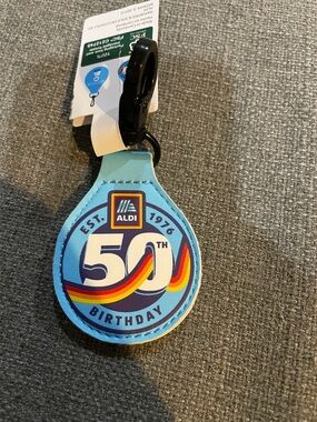ALDI 50th Birthday Quarter Holder Keychain - Light Blue